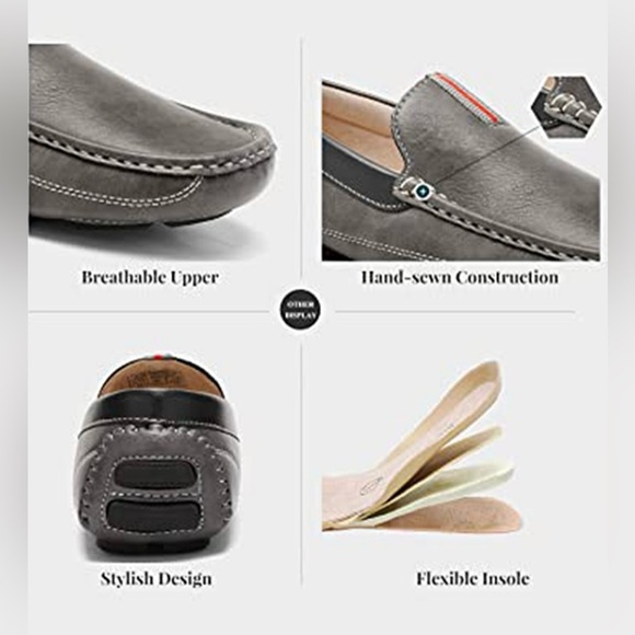 Bruno Marc Men\'s Gray Slip-On Comfort Loafers main image 10